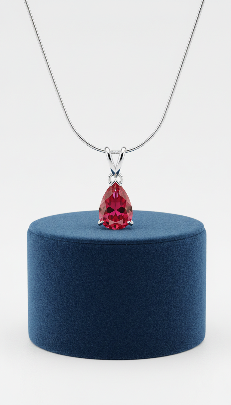 Bespoke ruby pendant necklace
