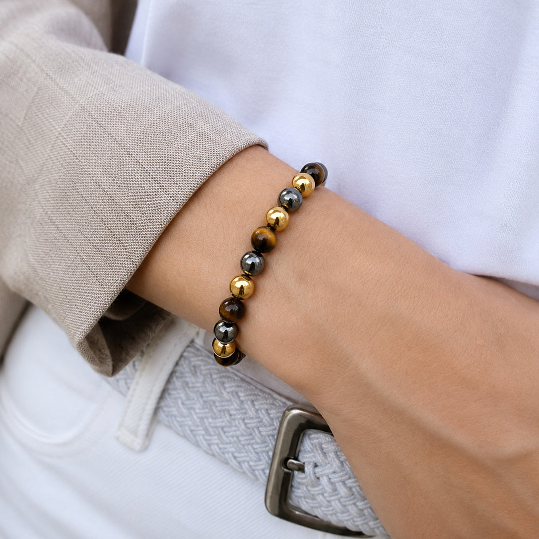 Tiger Eye Power & Protection Bracelet worn on the wrist