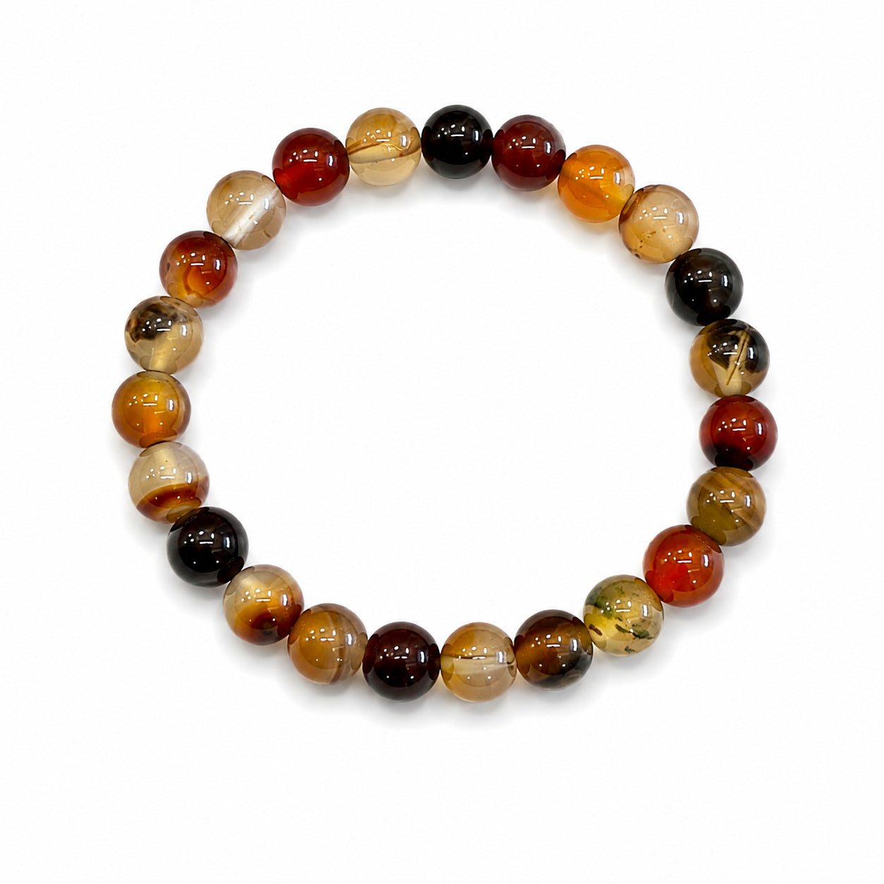 Natural Agate Balance Bracelet — Multi-colour Agate beaded bracelet