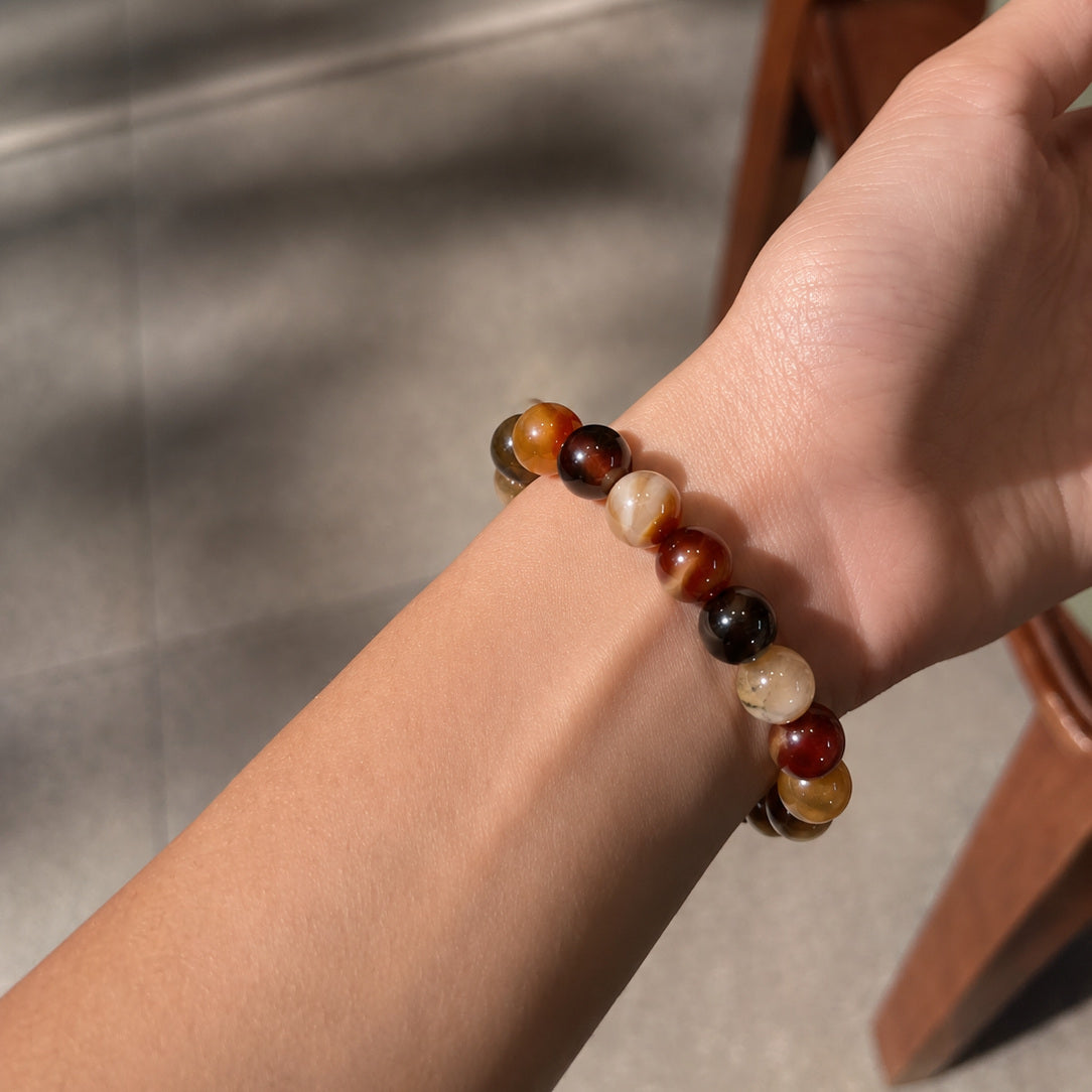 Natural Agate Balance Bracelet worn on the wrist